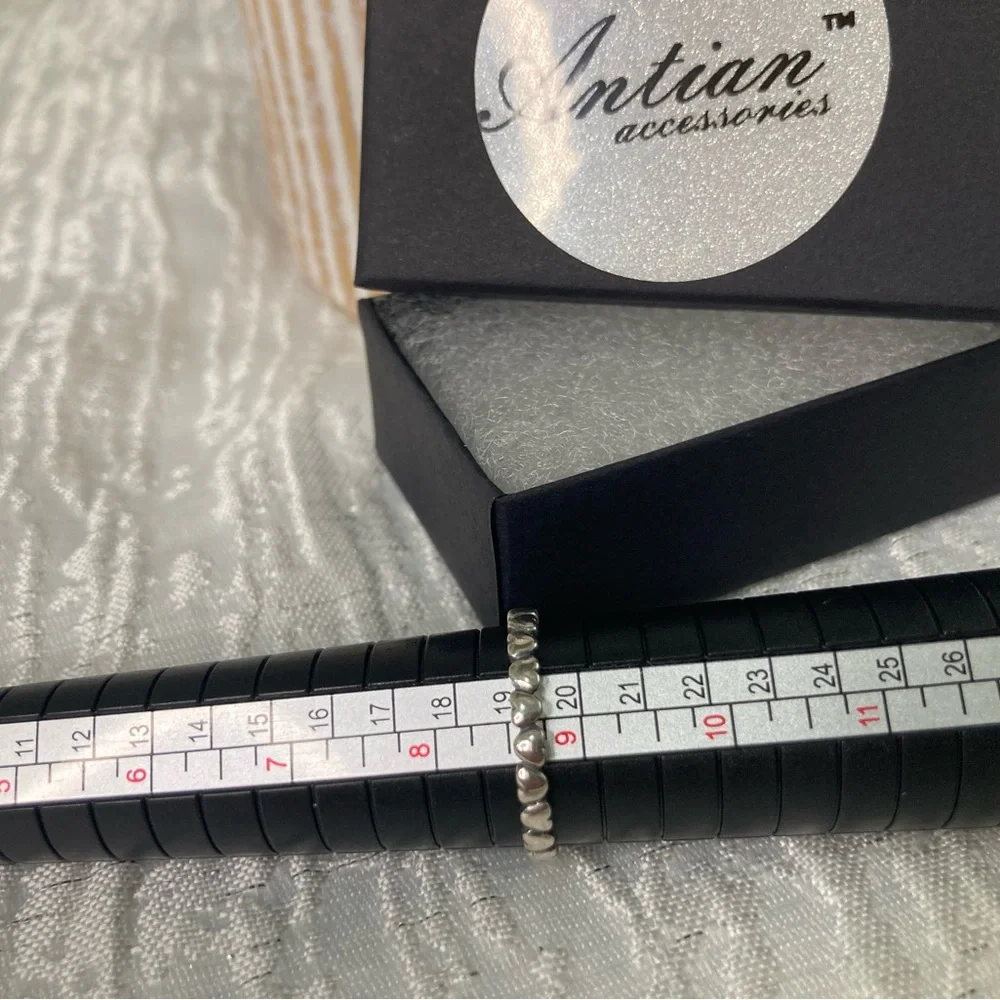 Antian Accessories™ 925 Silver Heart Ring Size 9